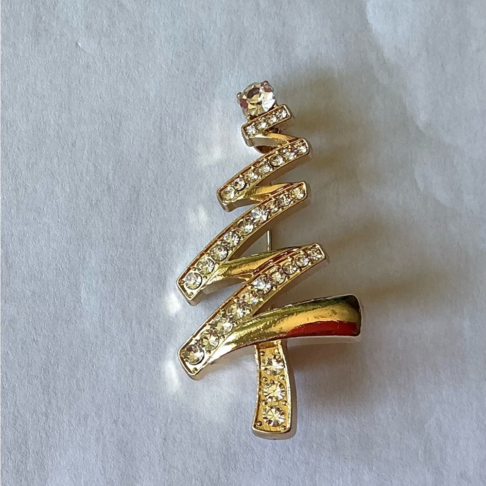 Gold and Crystal Tree Brooch-New Vintage inspired